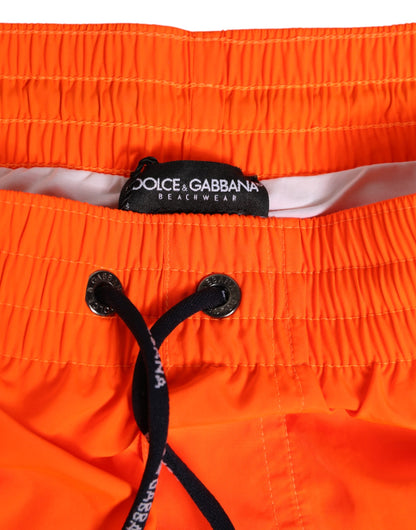 Dolce &amp; Gabbana Orange Polyester Beachwear Herren Shorts Bademode