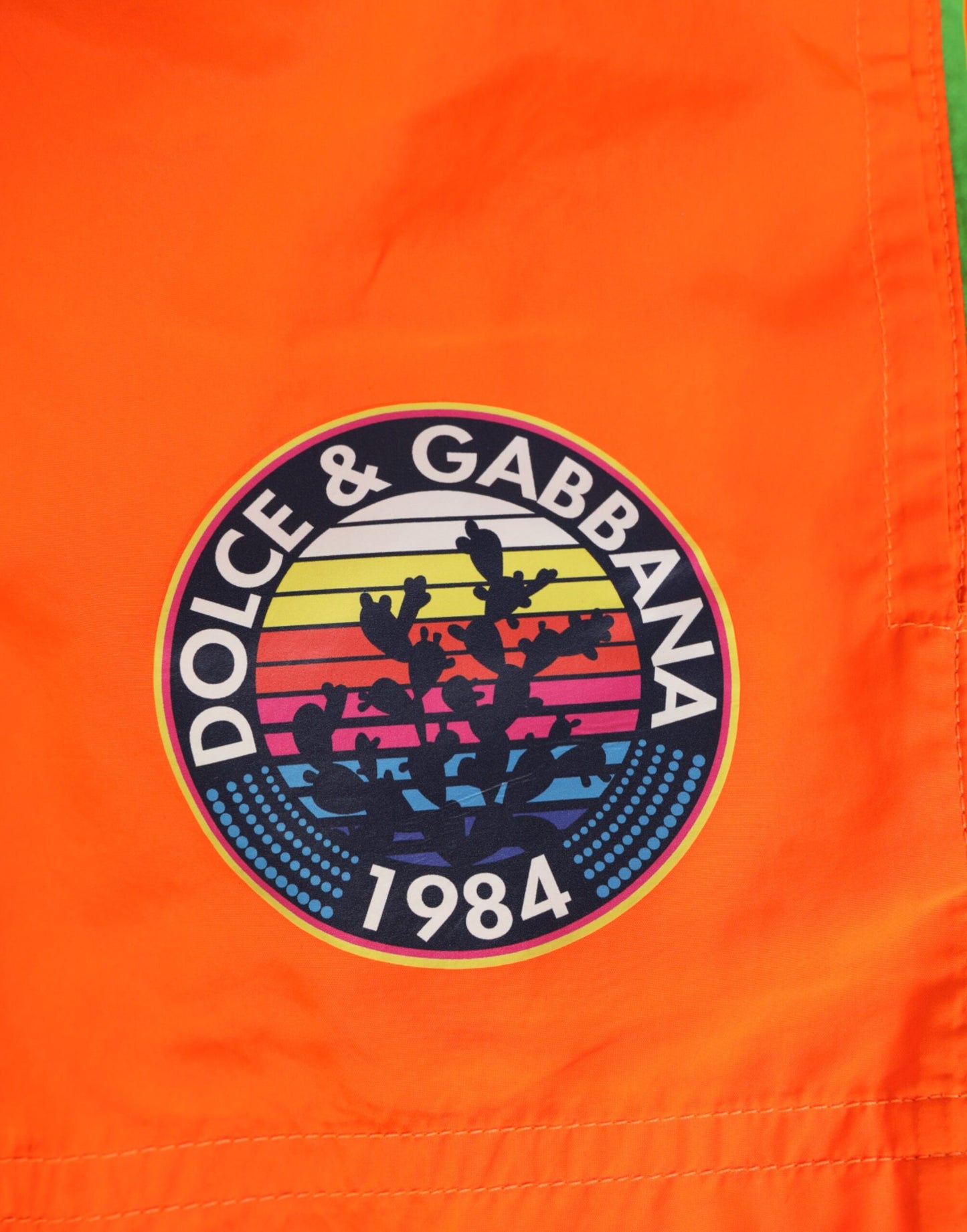 Dolce &amp; Gabbana Orange Polyester Beachwear Herren Shorts Bademode