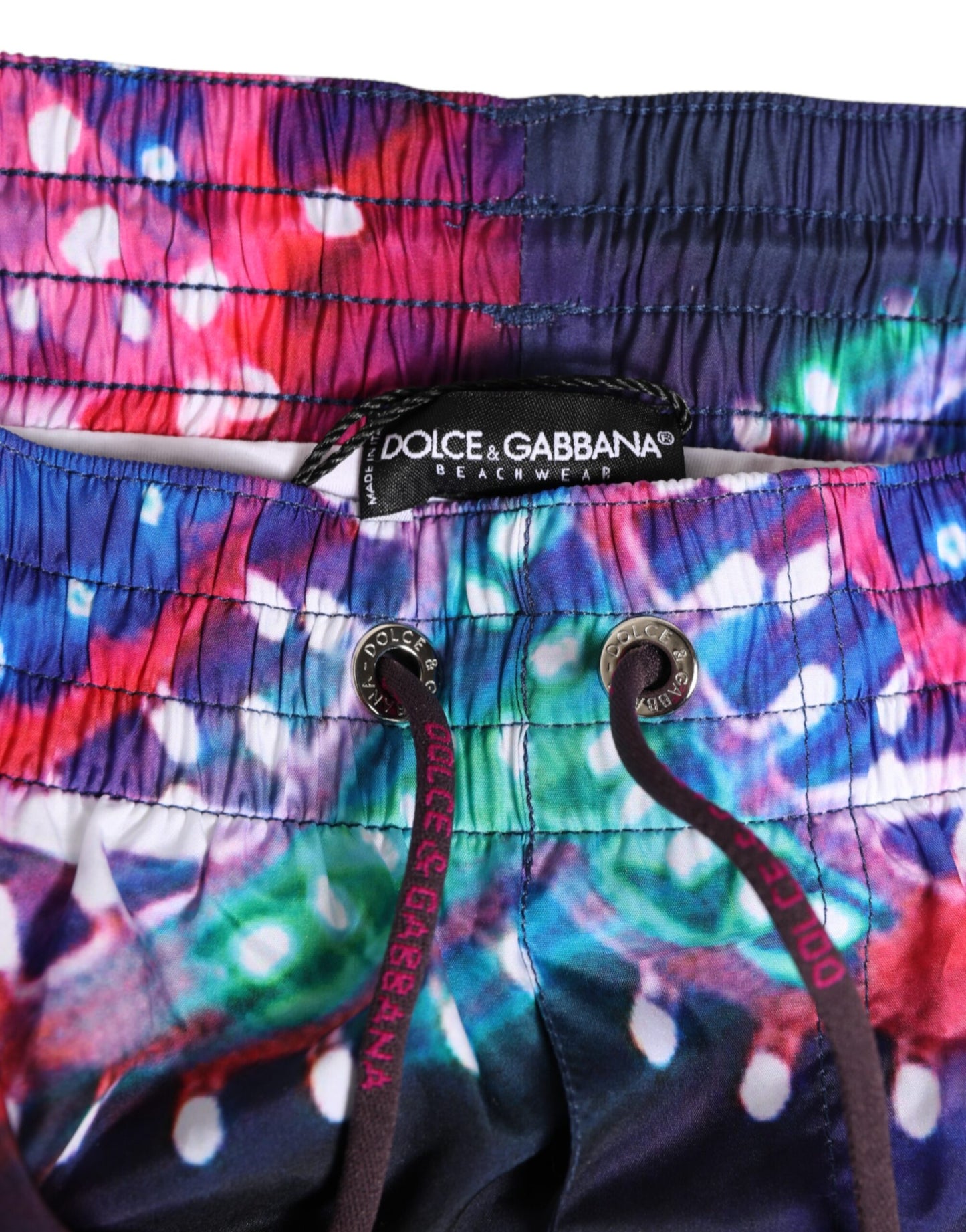Dolce &amp; Gabbana Mehrfarbige Shorts aus Polyester mit Neon-Print