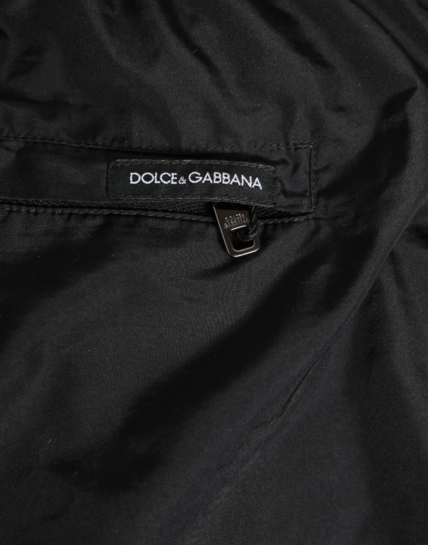 Dolce &amp; Gabbana Schwarz-weiß gestreifte DG-Logo-Bademode für Herren