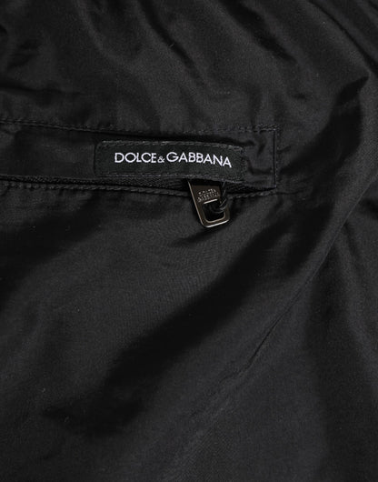Dolce &amp; Gabbana Schwarz-weiß gestreifte DG-Logo-Bademode für Herren