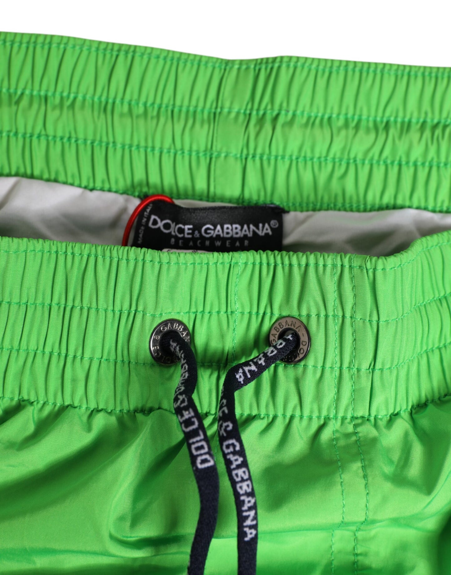 Dolce &amp; Gabbana Grüne Nylon-Shorts mit Kordelzug für Herren