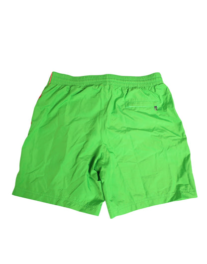 Dolce &amp; Gabbana Grüne Nylon-Shorts mit Kordelzug für Herren