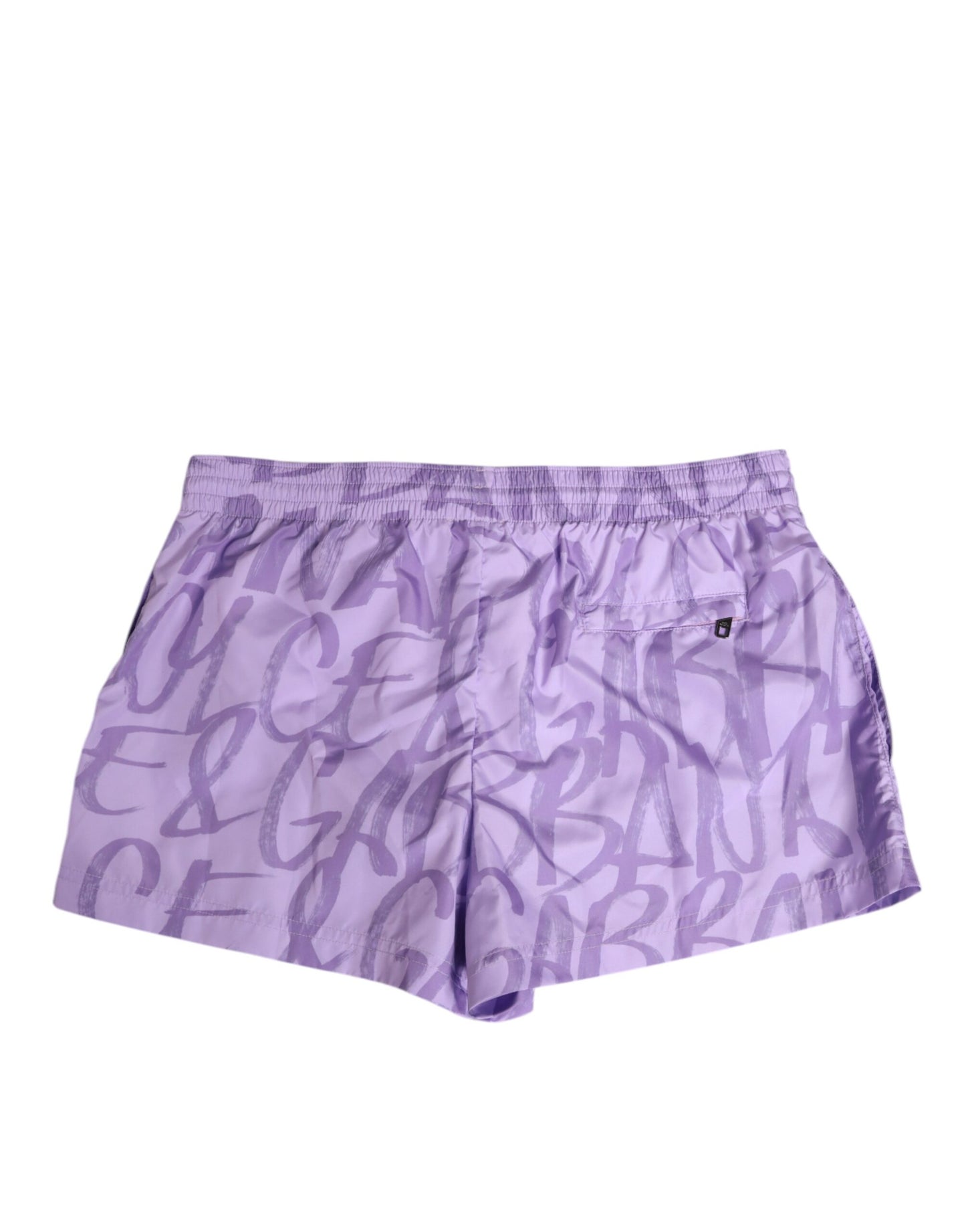 Dolce &amp; Gabbana Lila DG Logo Print Nylon Herren Shorts Bademode
