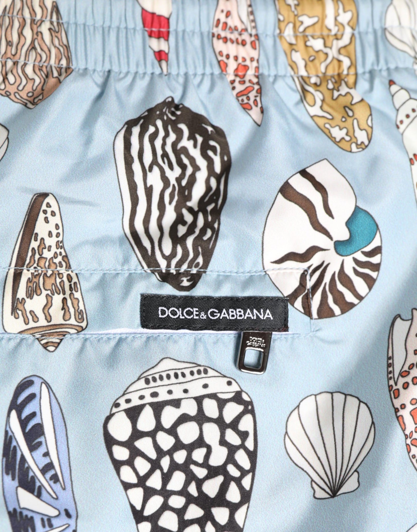 Dolce &amp; Gabbana – Blaue Nylon-Shorts mit Muschelprint für Herren