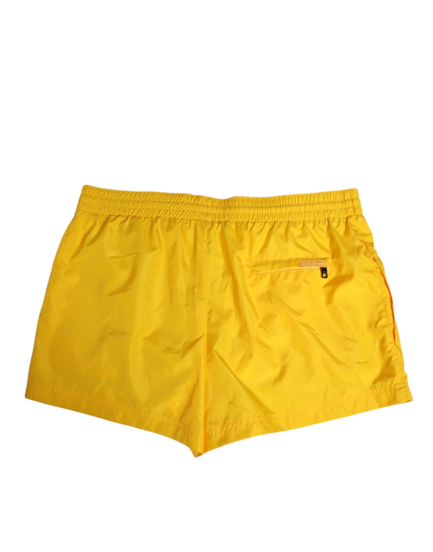 Dolce &amp; Gabbana – Gelbe Nylon-Boxershorts mit Logo-Print für Herren