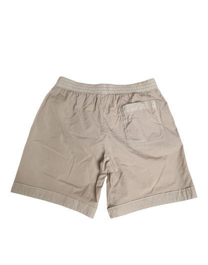 Dolce &amp; Gabbana Beige Nylon Beachwear Herren Boxershorts Bademode