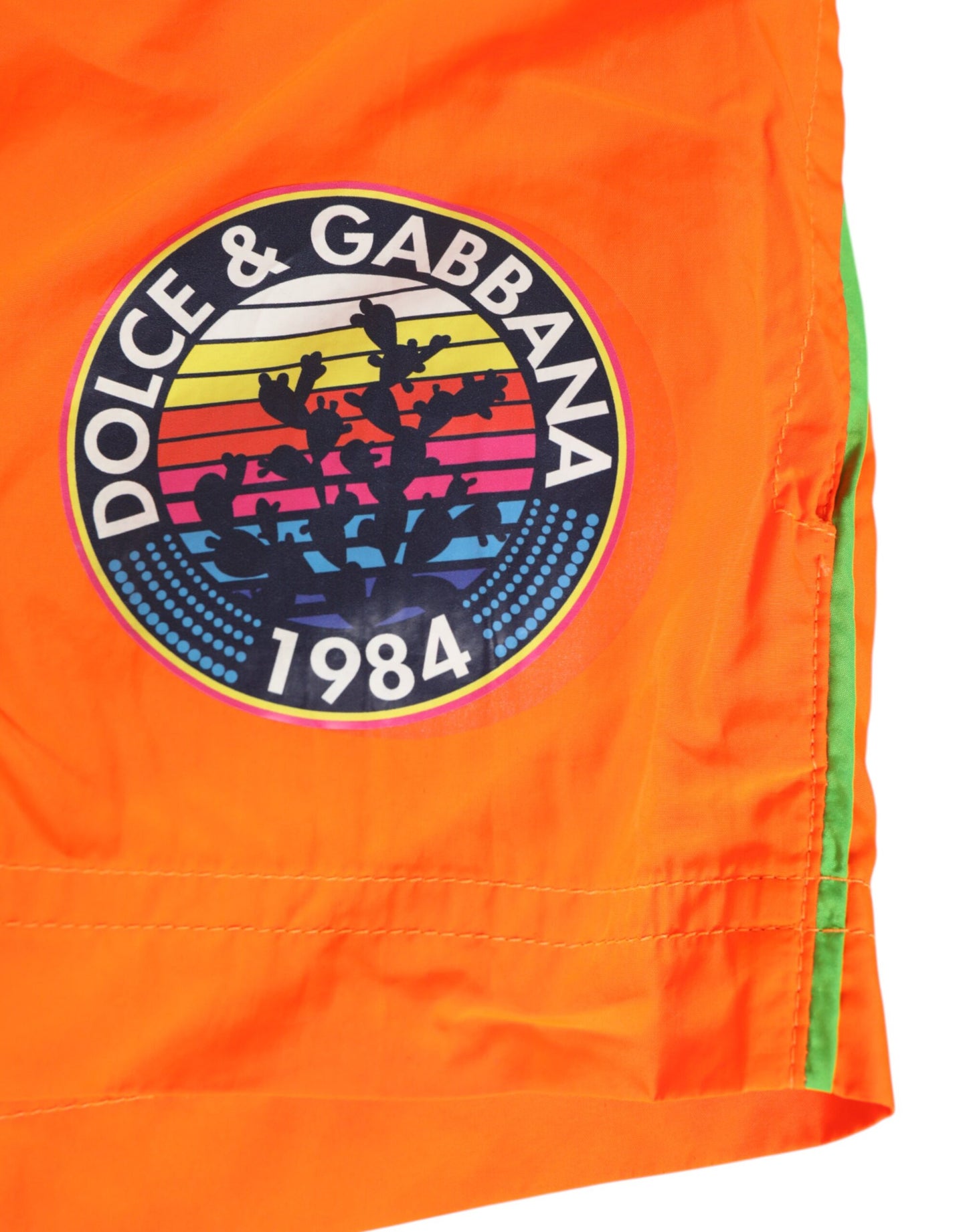 Dolce &amp; Gabbana Orange Polyester Beachwear Herren Shorts Bademode