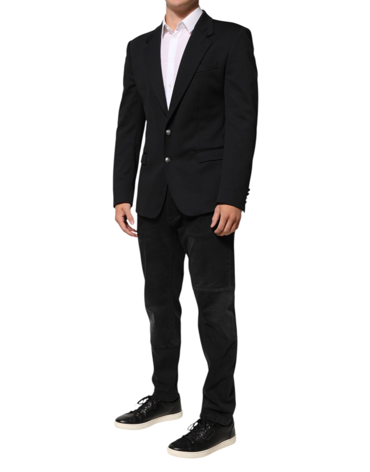 Dolce &amp; Gabbana Dunkelblaue Herrenjacke aus Baumwolle, Mantel, Blazer, Anzug