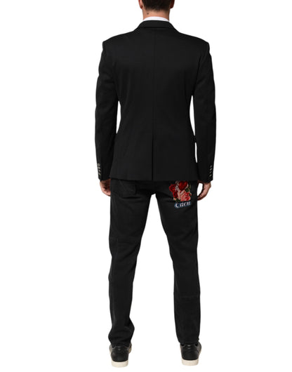 Dolce &amp; Gabbana Dunkelblaue Herrenjacke aus Baumwolle, Mantel, Blazer, Anzug