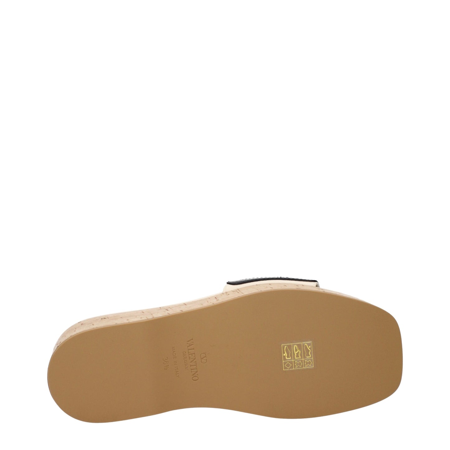 Valentino Garavani – Beige Keilsandalen aus Leder