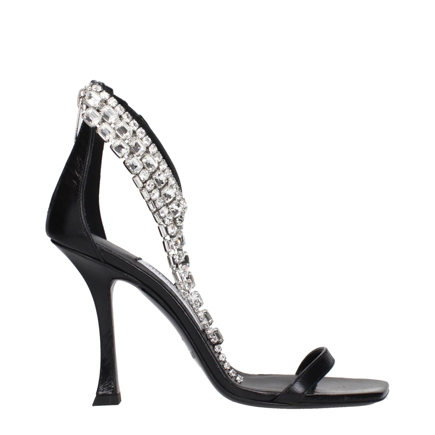Jimmy Choo Schwarze Ledersandalen mit Stilettoabsatz