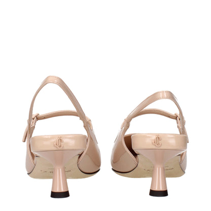 Jimmy Choo – Rosafarbene Pumps aus Leder mit mittlerem Absatz