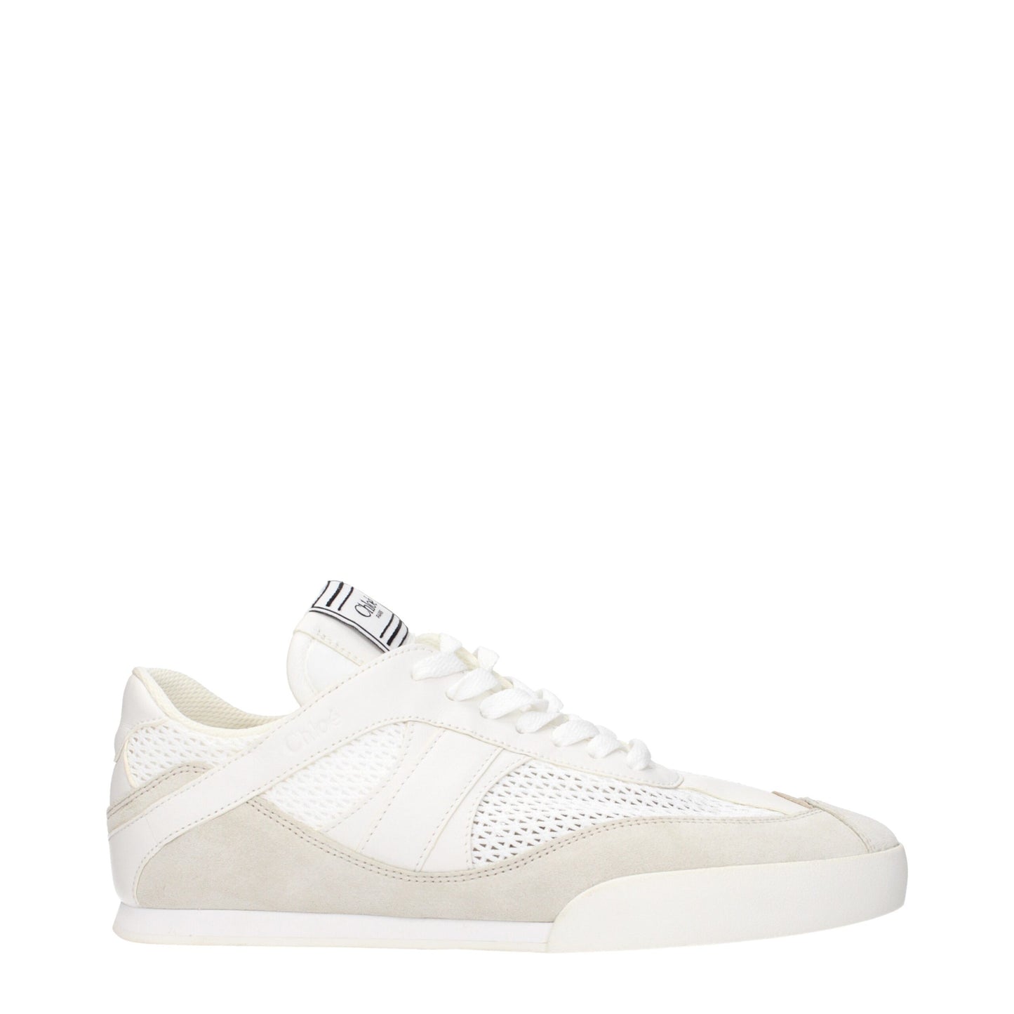 Chloé – Niedrige Sneakers aus weißem Stoff