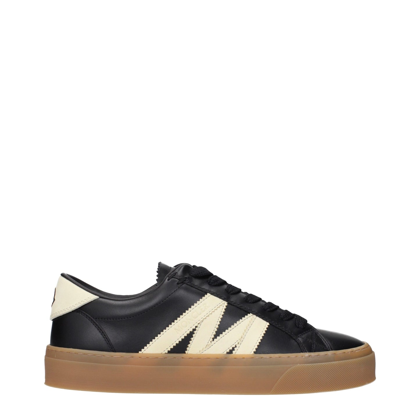 Moncler Schwarze Leder Niedrige Schuhe