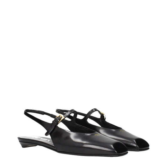 Prada Schwarze Ledersandalen