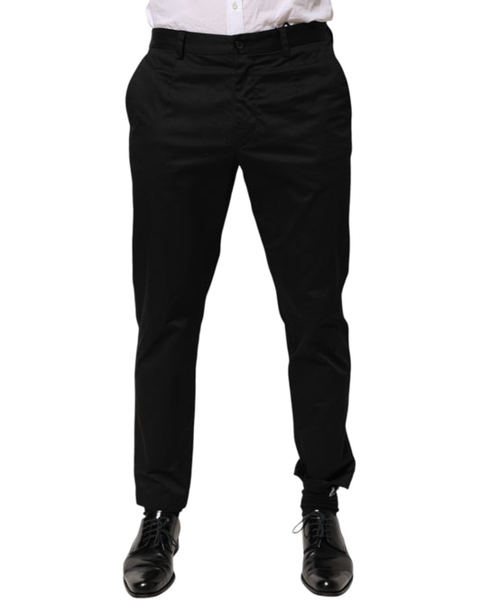Dolce &amp; Gabbana Schwarze, schmal zulaufende Baumwollhose für Herren
