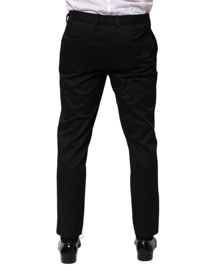 Dolce &amp; Gabbana Schwarze, schmal zulaufende Baumwollhose für Herren