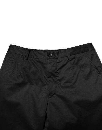 Dolce &amp; Gabbana Schwarze, schmal zulaufende Baumwollhose für Herren