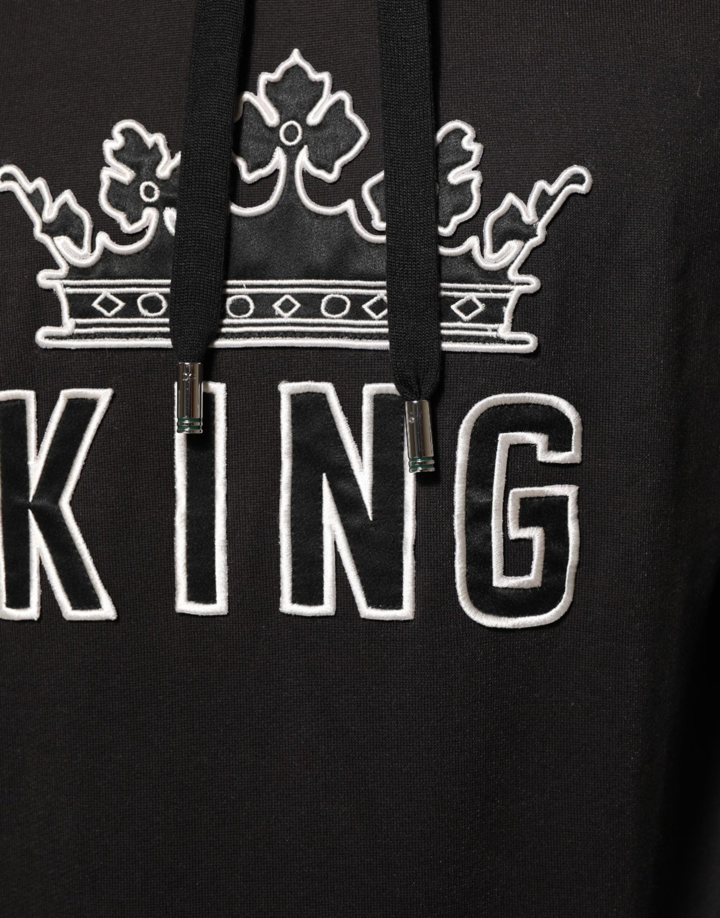 Dolce &amp; Gabbana – KING – Kapuzenpullover mit Blumenkrone und Logo in Schwarz mit Orchideenmuster