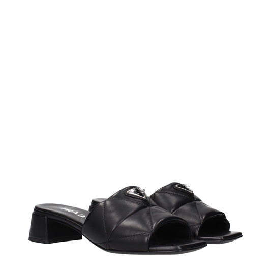 Prada Schwarze Ledersandalen