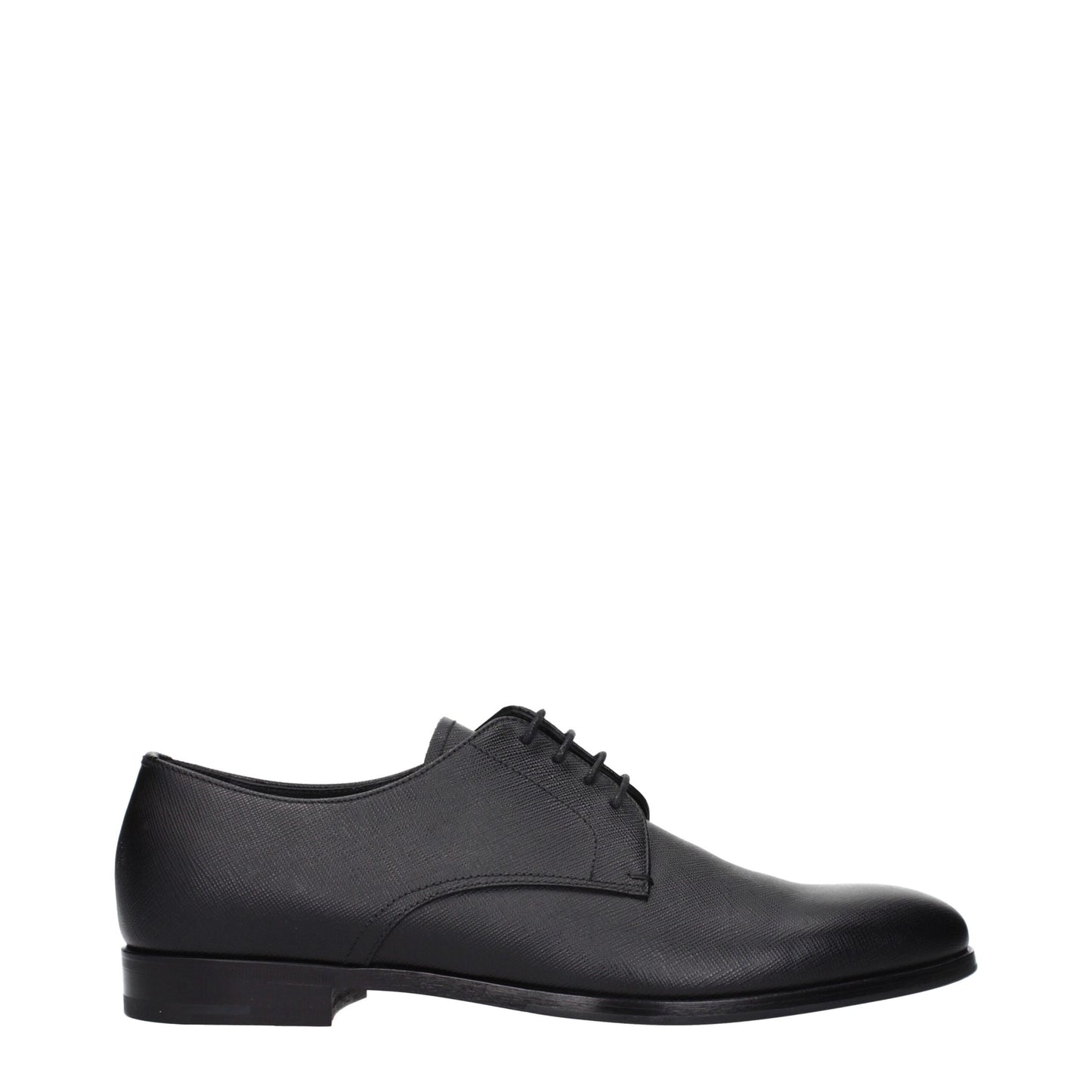 Prada Black Leather Oxfords And Derbies
