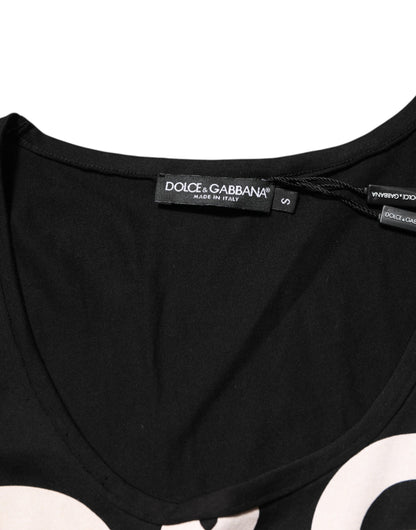 Dolce &amp; Gabbana Schwarzes ärmelloses Tanktop aus Baumwolle mit DG-Logo für Herren