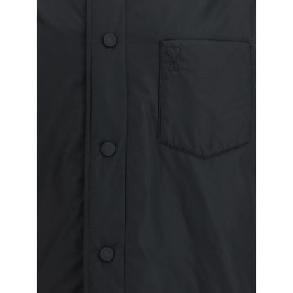 Ami Paris Ami De Coeur wattierte Taftjacke