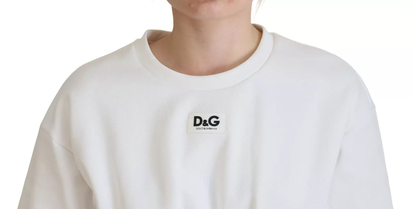 Dolce &amp; Gabbana – Weißes T-Shirt mit Korsett-Stretch-Oberteil aus Baumwolle