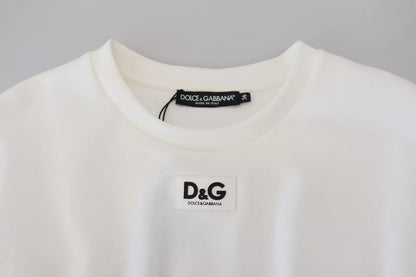 Dolce &amp; Gabbana – Weißes T-Shirt mit Korsett-Stretch-Oberteil aus Baumwolle