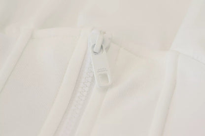 Dolce &amp; Gabbana – Weißes T-Shirt mit Korsett-Stretch-Oberteil aus Baumwolle