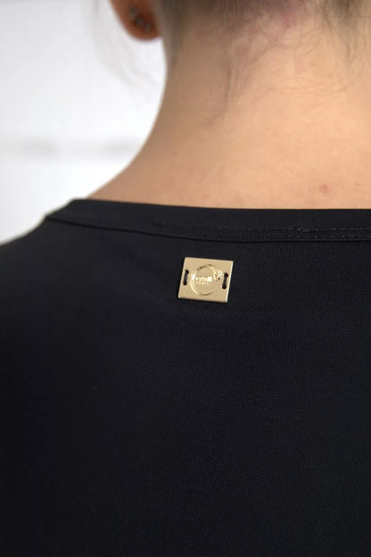 Roberto Cavalli – Schwarzes CLASS-T-Shirt aus Viskose mit Rundhalsausschnitt