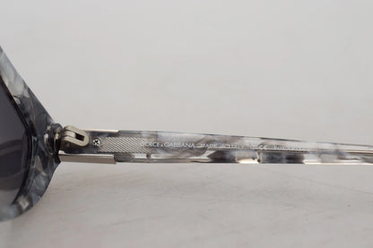 Dolce &amp; Gabbana DG4194 – Graue Acetat-Sonnenbrille mit Logo-Plakette und Cat-Eye-Gläsern