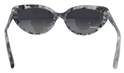 Dolce &amp; Gabbana DG4194 – Graue Acetat-Sonnenbrille mit Logo-Plakette und Cat-Eye-Gläsern