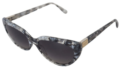 Dolce &amp; Gabbana DG4194 – Graue Acetat-Sonnenbrille mit Logo-Plakette und Cat-Eye-Gläsern