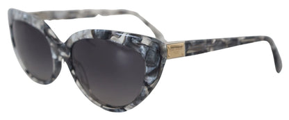 Dolce &amp; Gabbana DG4194 – Graue Acetat-Sonnenbrille mit Logo-Plakette und Cat-Eye-Gläsern