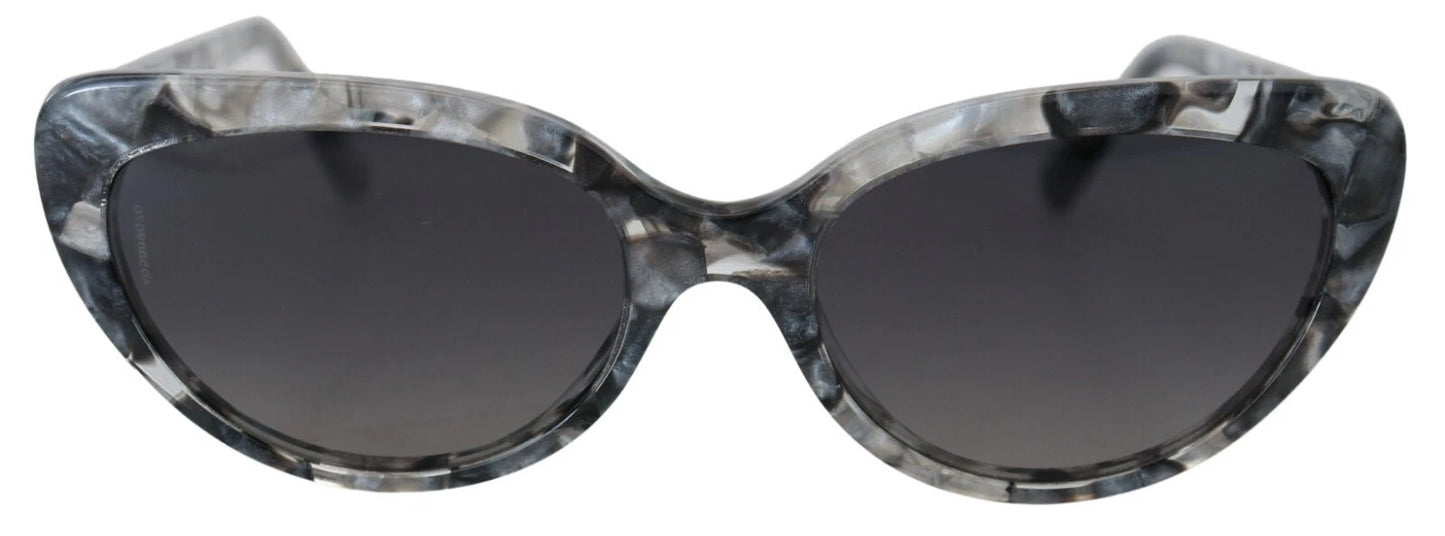 Dolce &amp; Gabbana DG4194 – Graue Acetat-Sonnenbrille mit Logo-Plakette und Cat-Eye-Gläsern