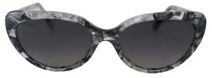 Dolce &amp; Gabbana DG4194 – Graue Acetat-Sonnenbrille mit Logo-Plakette und Cat-Eye-Gläsern