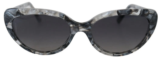 Dolce &amp; Gabbana DG4194 – Graue Acetat-Sonnenbrille mit Logo-Plakette und Cat-Eye-Gläsern