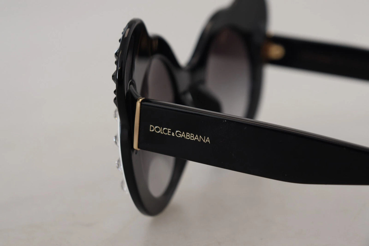 Dolce &amp; Gabbana DG4325BM Sonnenbrille aus Acetat mit Kristallen in Weiß und Schwarz