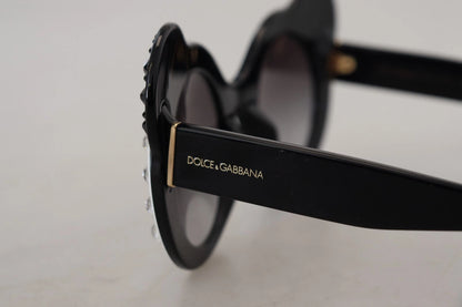 Dolce &amp; Gabbana DG4325BM Sonnenbrille aus Acetat mit Kristallen in Weiß und Schwarz