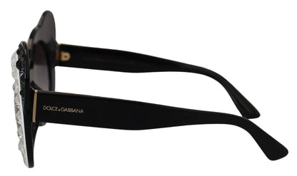 Dolce &amp; Gabbana DG4325BM Sonnenbrille aus Acetat mit Kristallen in Weiß und Schwarz