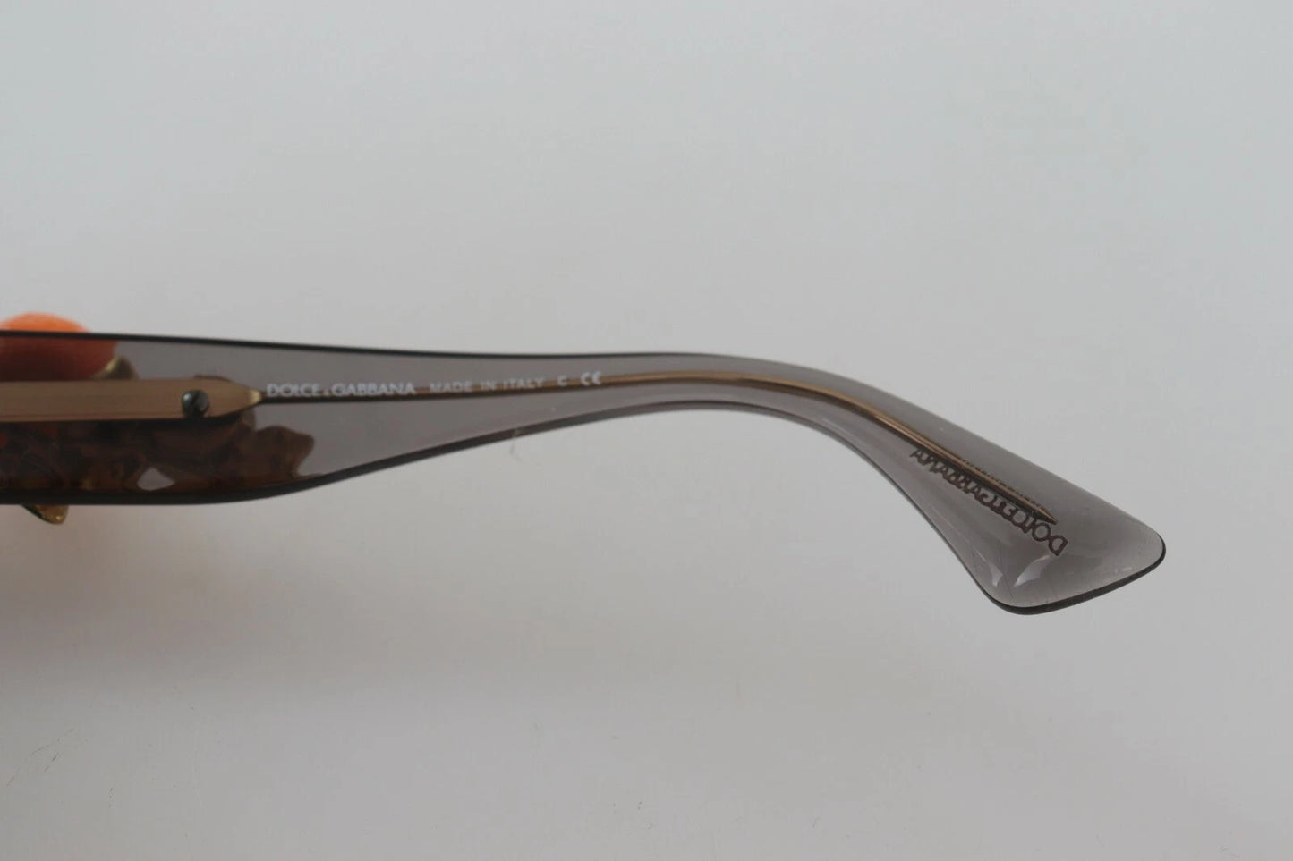 Dolce &amp; Gabbana DG4283B Sonnenbrille mit orangefarbenen Acetat-Kristallapplikationen