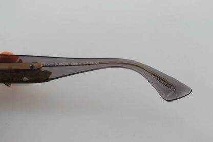 Dolce &amp; Gabbana DG4283B Sonnenbrille mit orangefarbenen Acetat-Kristallapplikationen