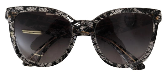 Dolce & Gabbana DG4190 Runde Sonnenbrille aus Acetat mit schwarzer Spitze und Kristallen