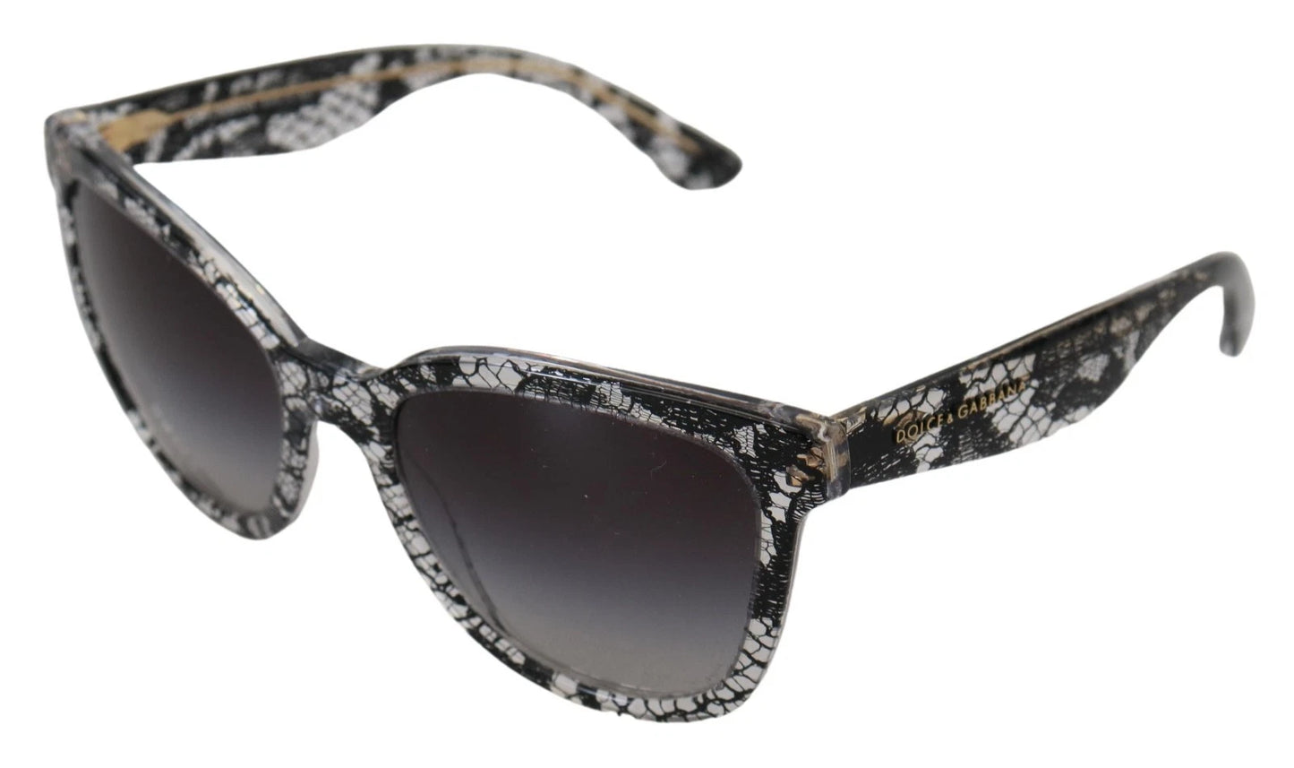Dolce &amp; Gabbana DG4190 Runde Sonnenbrille aus Acetat mit schwarzer Spitze und Kristallen