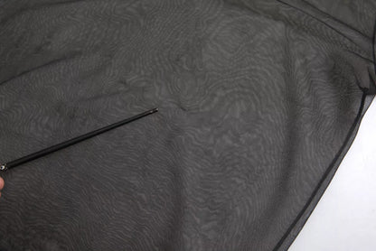Dolce &amp; Gabbana – Transparentes Blusenoberteil mit Rollkragen und schwarzem Netzstoff