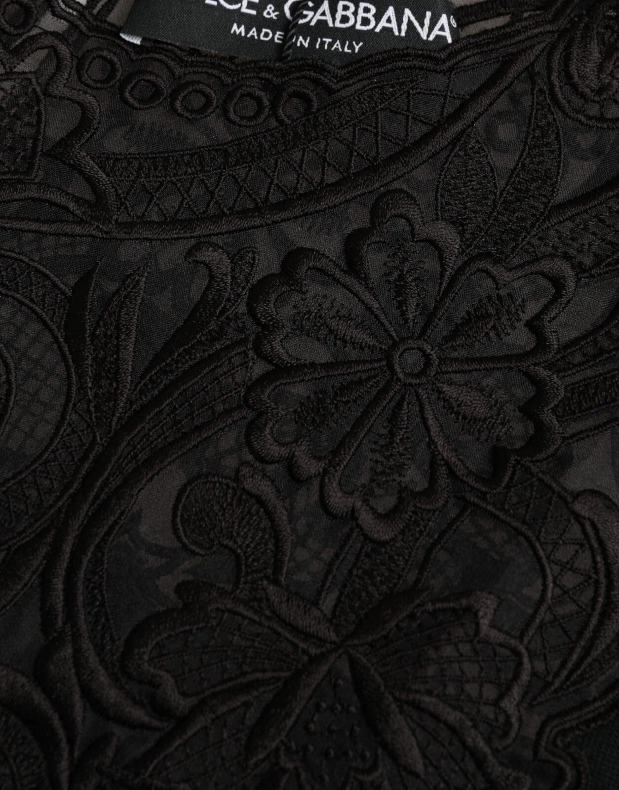 Dolce &amp; Gabbana – Schwarze Bluse mit langen Ärmeln aus Seide und Spitzenbesatz