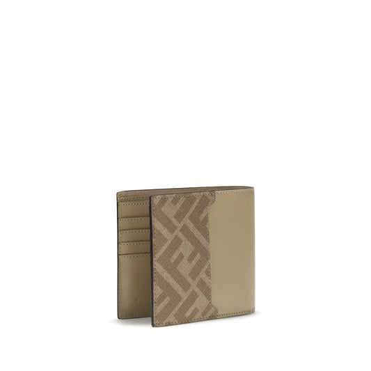 Fendi FF-Geldbörse aus Leder und Canvas