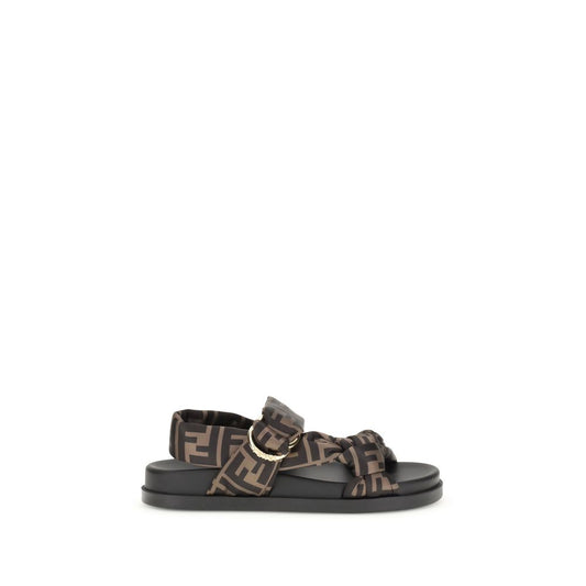 Fendi FF Satin-Sandalen